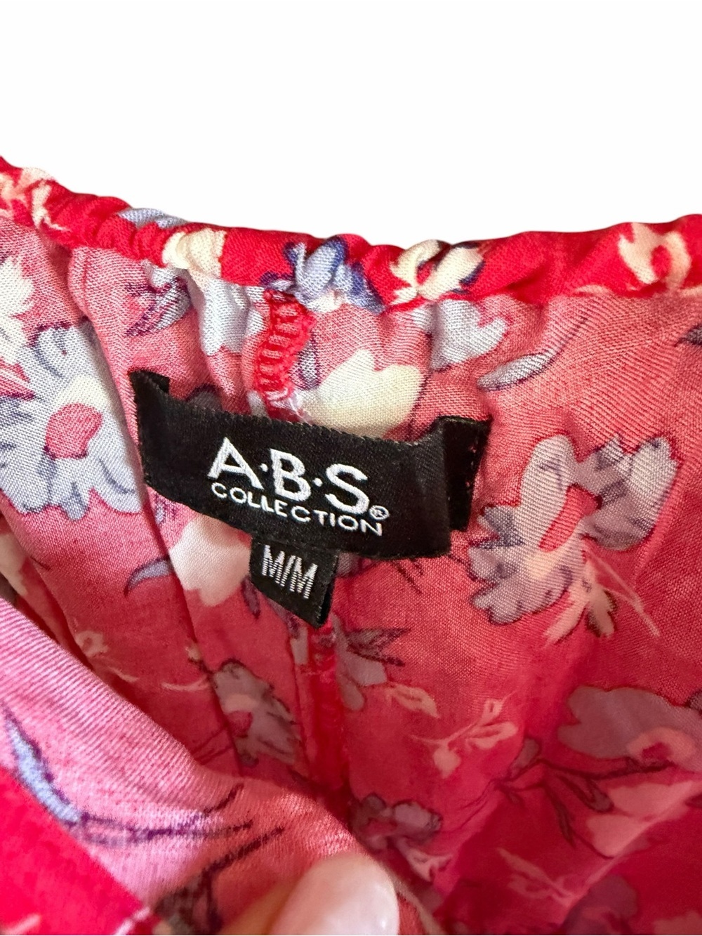ABS Collection - Red Floral Spaghetti-Strap Sundress - Size Medium - Picture 7 of 8